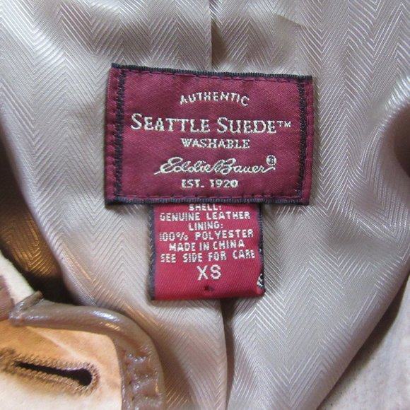Womens Vtg Eddie Bauer Seattle Suede Washable Leather Jacket Sz XS - Picture 6 of 7